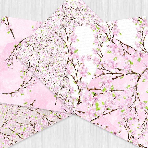 Cherry Blossom Watercolor Paper Pack in Patterns - product preview 2