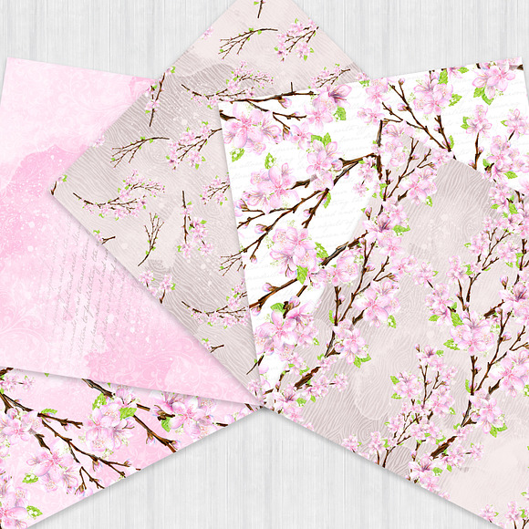 Cherry Blossom Watercolor Paper Pack in Patterns - product preview 3