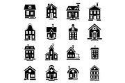 House icons set in simple style