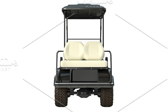 Golf car black set in Objects - product preview 9