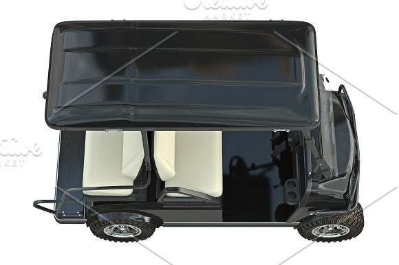 Golf car black set in Objects - product preview 10