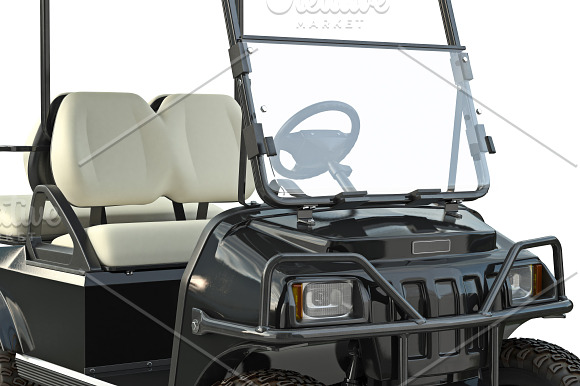 Golf car black set in Objects - product preview 12