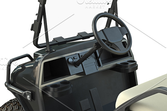 Golf car black set in Objects - product preview 13