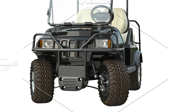Golf car black set in Objects - product preview 14