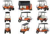 Golf car orange set