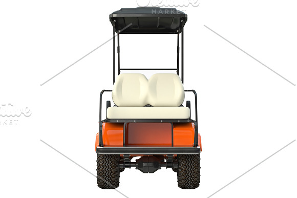 Golf car orange set in Objects - product preview 9