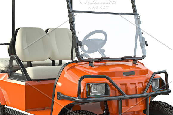 Golf car orange set in Objects - product preview 12