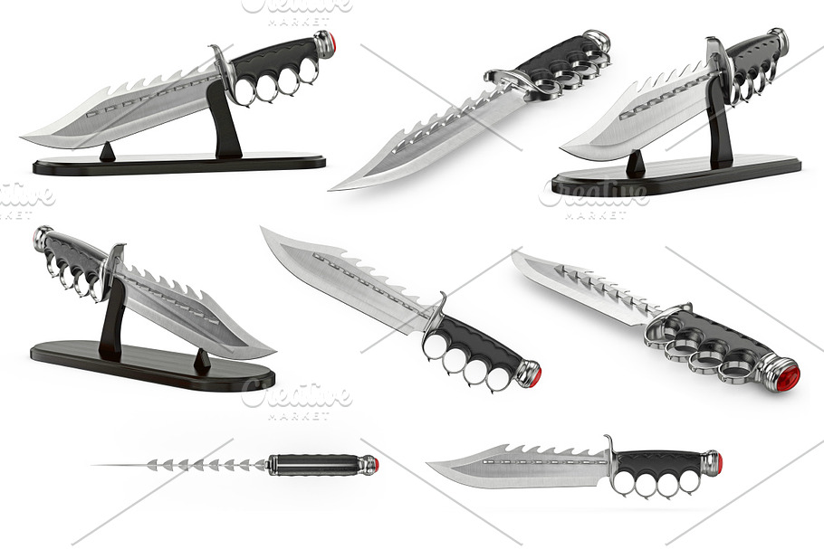Knife antique weapon, set in Objects - product preview 8