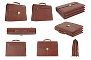 Briefcase classic brown set