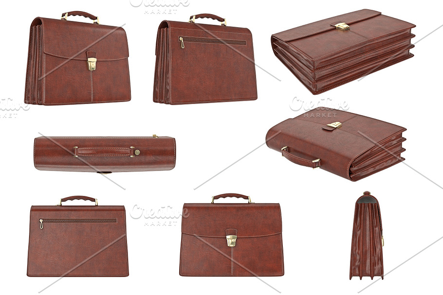 Briefcase classic brown set in Objects - product preview 8