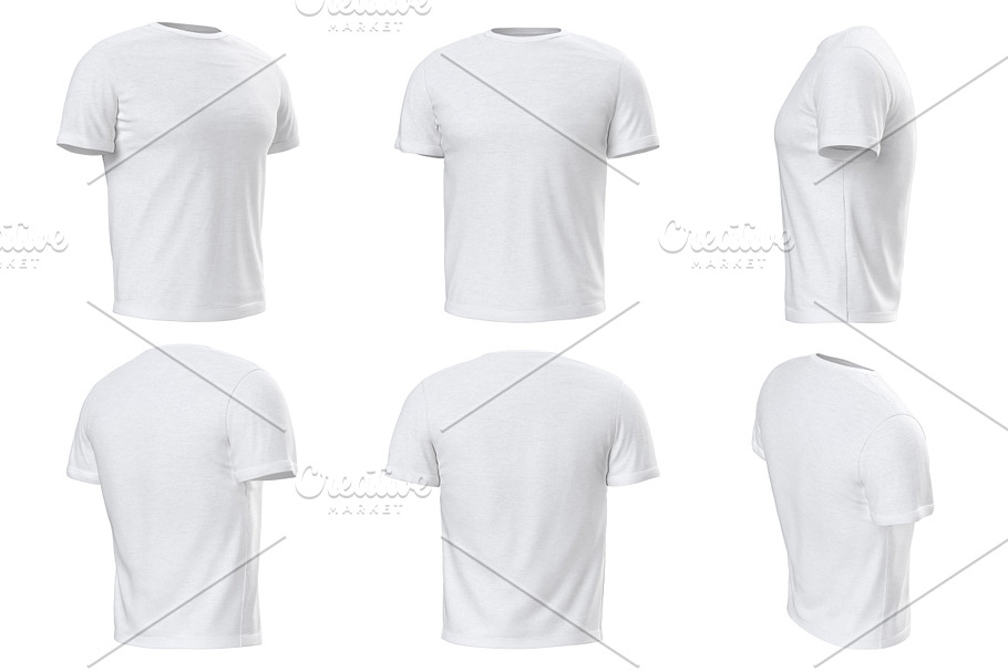 Tshirt white clothing set collection in Objects - product preview 8