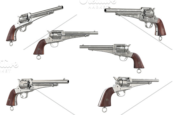 Gun cowboy revolver set in Objects - product preview 1