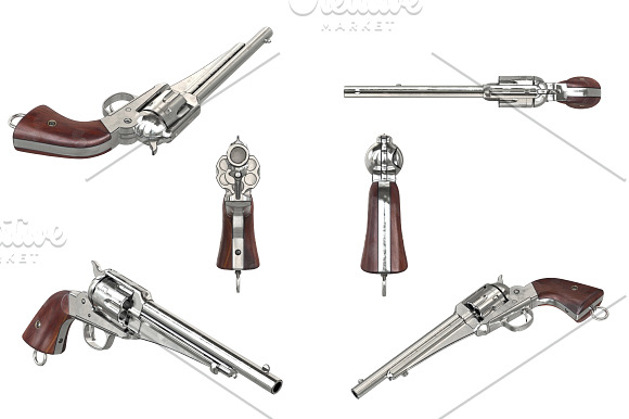 Gun cowboy revolver set in Objects - product preview 2