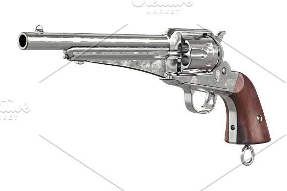 Gun cowboy revolver set in Objects - product preview 5