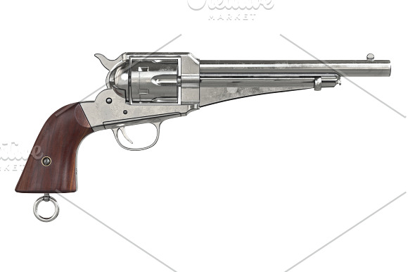 Gun cowboy revolver set in Objects - product preview 7