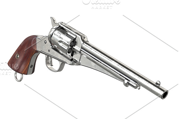Gun cowboy revolver set in Objects - product preview 14