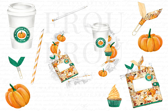 Pumpkin Spice Latte Clipart in Illustrations - product preview 1