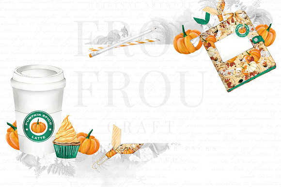 Pumpkin Spice Latte Clipart in Illustrations - product preview 3