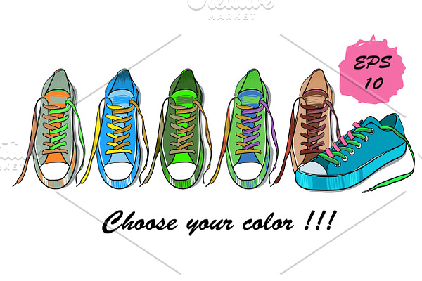 Hand drawn Sport shoes vector