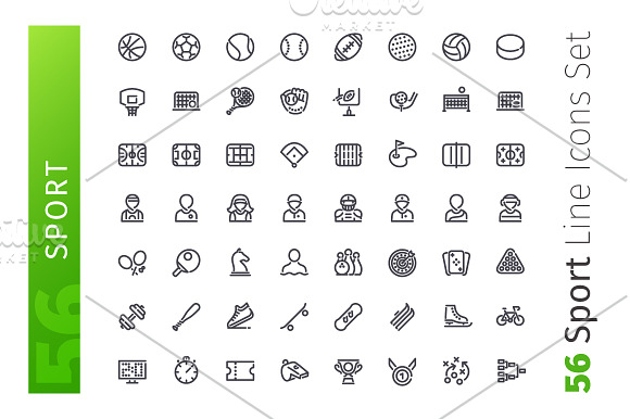 Sport Line Icons Set in Sports Icons - product preview 1