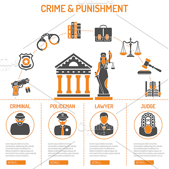 Crime and Punishment Flat Icons in Illustrations - product preview 2