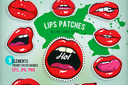 Patch collection girl lips and other
