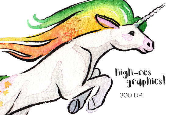 Majestic Unicorns Clipart Set in Illustrations - product preview 2