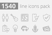 1540 vector line icons pack.