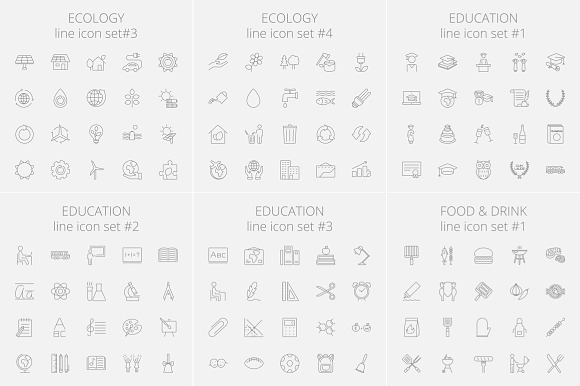 1540 vector line icons pack. in Easter Icons - product preview 3