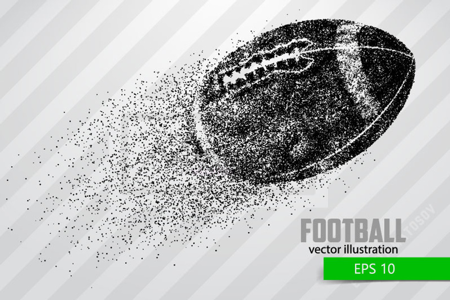 Silhouette of a football ball in Illustrations - product preview 8