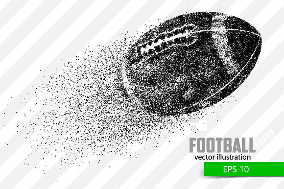 Silhouette of a football ball in Illustrations - product preview 1