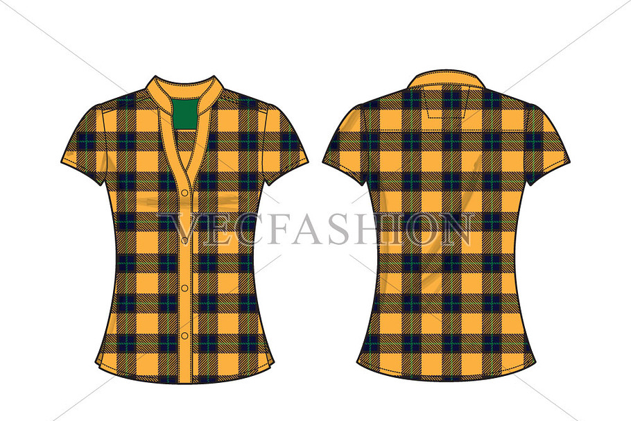 Fitted Cotton Poplin Shirt Vector in Illustrations - product preview 8