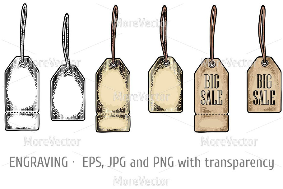 Set hanging tag sticker BIG SALE in Illustrations - product preview 8