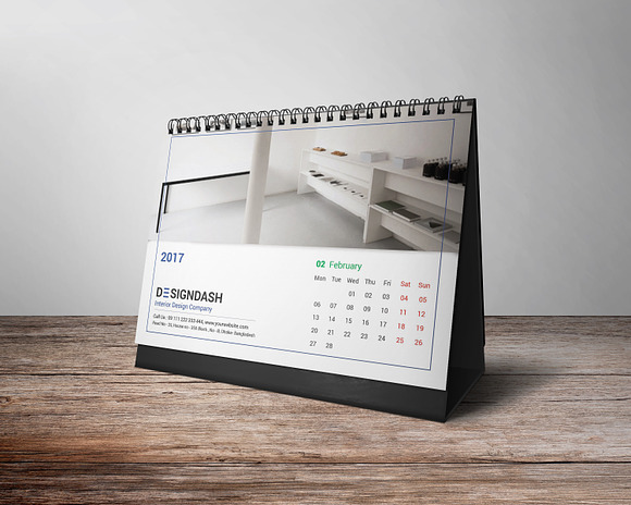 2017 Desk Calendar Design in Stationery Templates - product preview 2