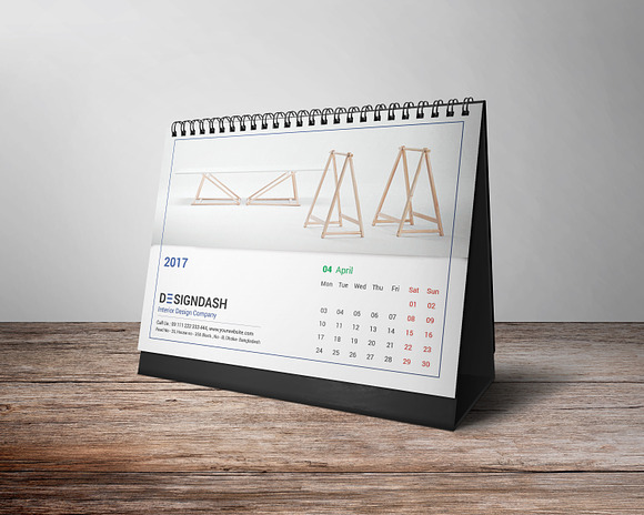 2017 Desk Calendar Design in Stationery Templates - product preview 4