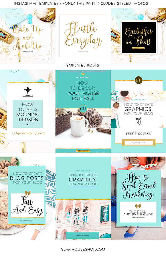 12 TEMPLATES FOR GLAM GIRLS in Social Media Templates - product preview 4