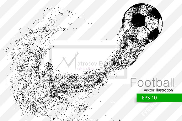 Silhouette of a soccer ball in Illustrations - product preview 1