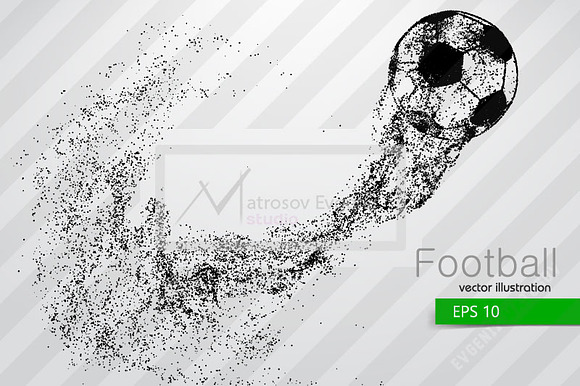 Silhouette of a soccer ball in Illustrations - product preview 2