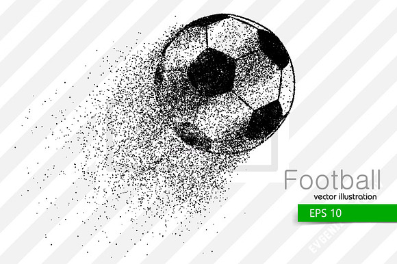 Silhouette of a soccer ball in Illustrations - product preview 1