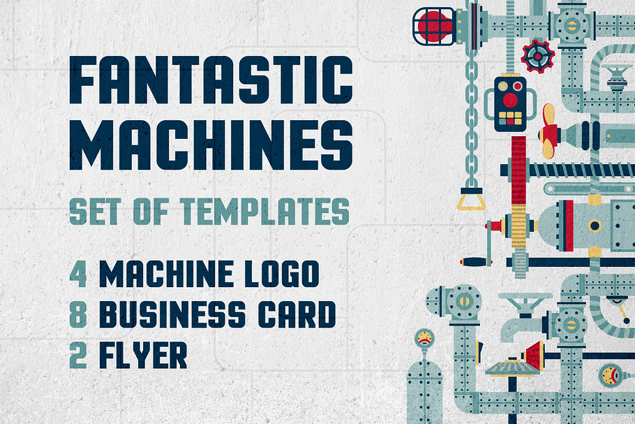 Fantastic Machine Templates in Business Card Templates - product preview 8