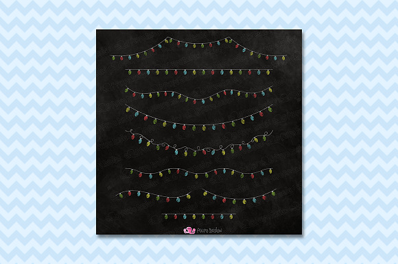 Chalkboard String Lights clipart in Objects - product preview 1