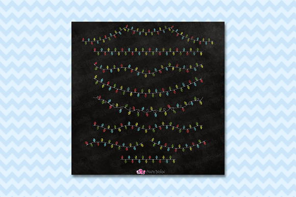 Chalkboard String Lights clipart in Objects - product preview 2