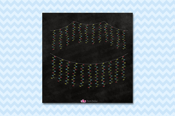 Chalkboard String Lights clipart in Objects - product preview 3