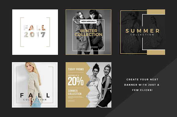 Fashion Social Banner Pack 4 in Instagram Templates - product preview 3