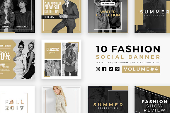 Fashion Social Banner Pack 4 in Instagram Templates - product preview 5