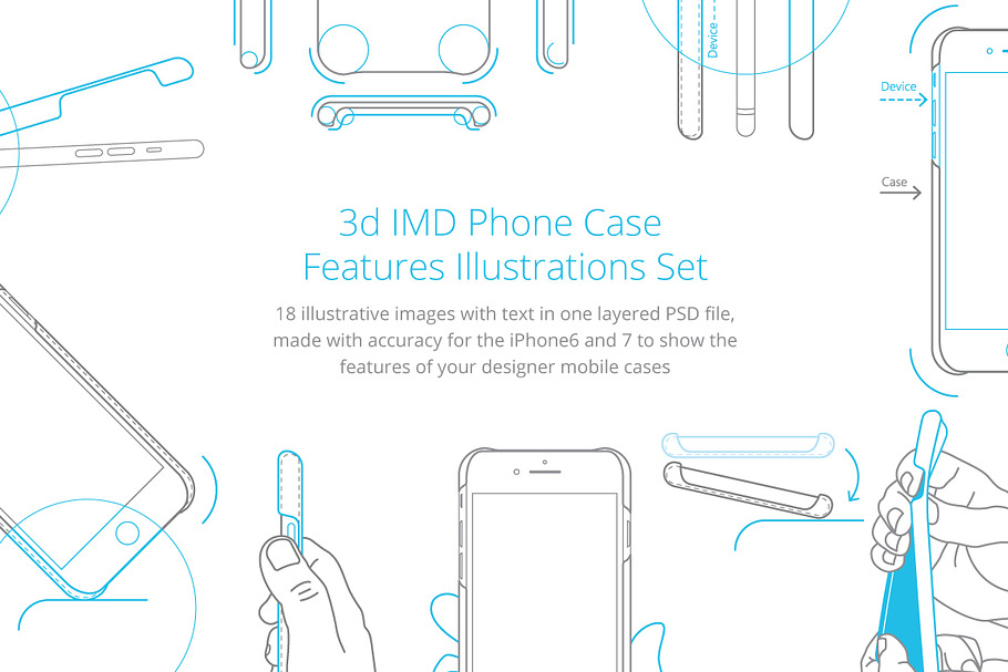 3d IMD Phone Case Illustrations Set
