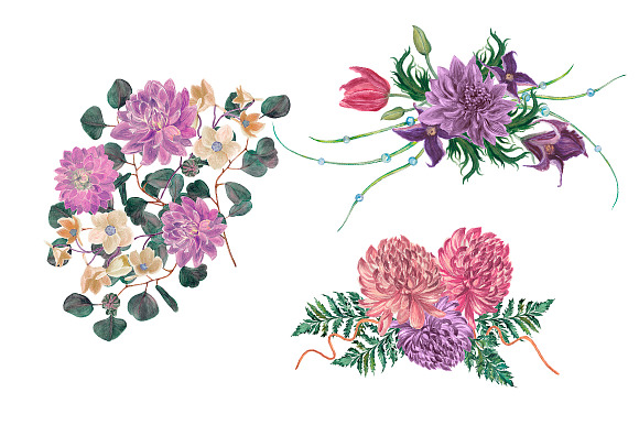 Flower power watercolor in Illustrations - product preview 2