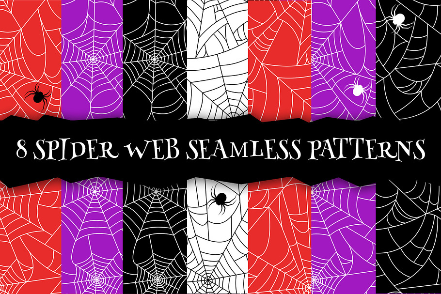 Spider web seamless pattern. EPS+JPG in Patterns - product preview 8
