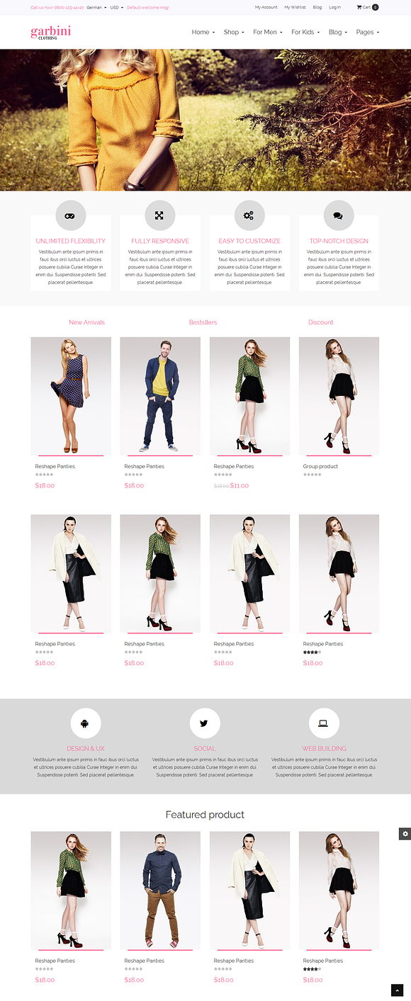 MGS Garbini - Light Clothing theme in Magento Themes - product preview 1
