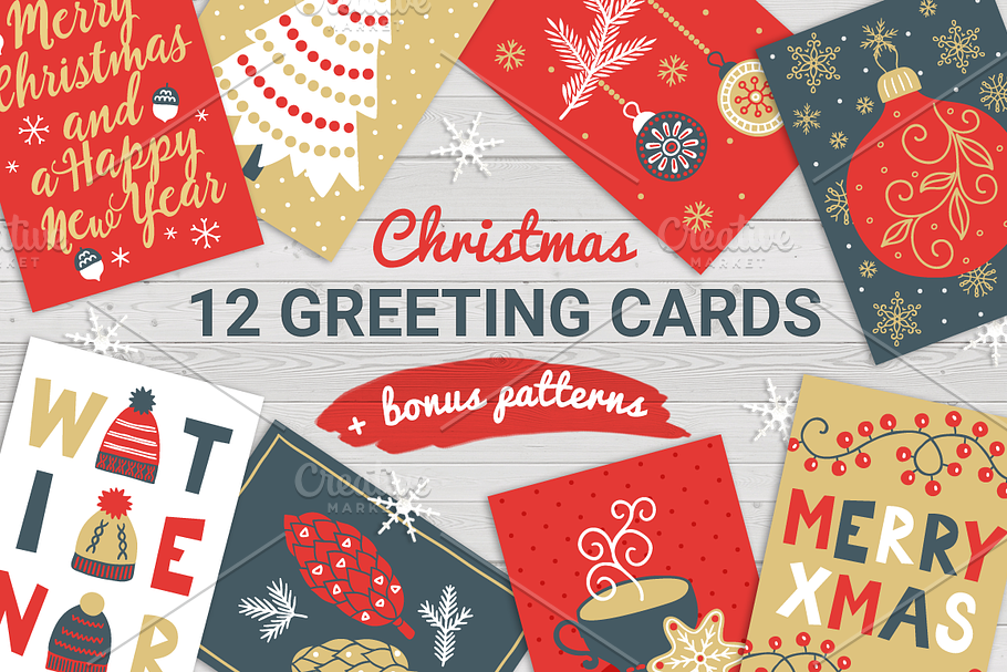 12 Christmas Cards + Bonus Patterns